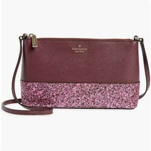 $279 NWT Kate Spade Flash Glitter Crossbody Bag - Dark Purple